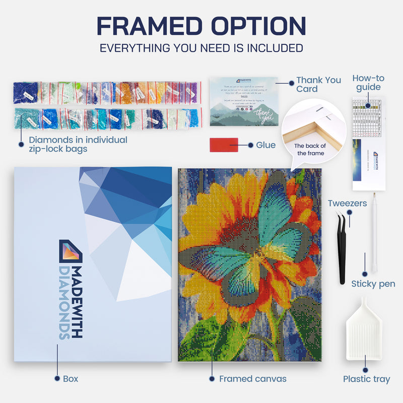 Train Line Across Old Forest Diamond Painting Kit Framed Option