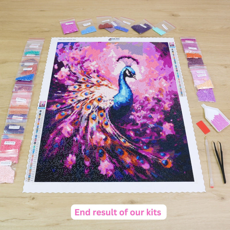 4 Seasons Diamond Painting End Result Peacock