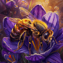 Golden Bee on Purple Crocus