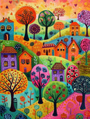 Whimsical Rainbow Village