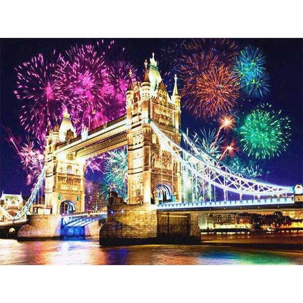 A Wonderful Festive City Bridge Diamond Painting Diamond Art Kit