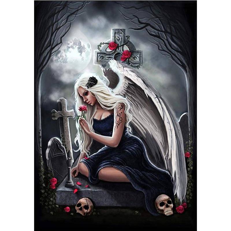 Angel Sitting On Grave Diamond Painting Diamond Art Kit