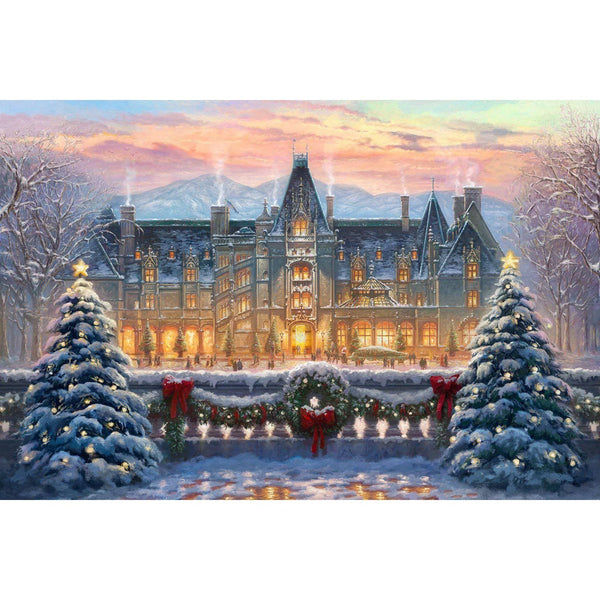 Beautiful Christmas Tree Winter Snow House Diamond Painting Diamond Art Kit