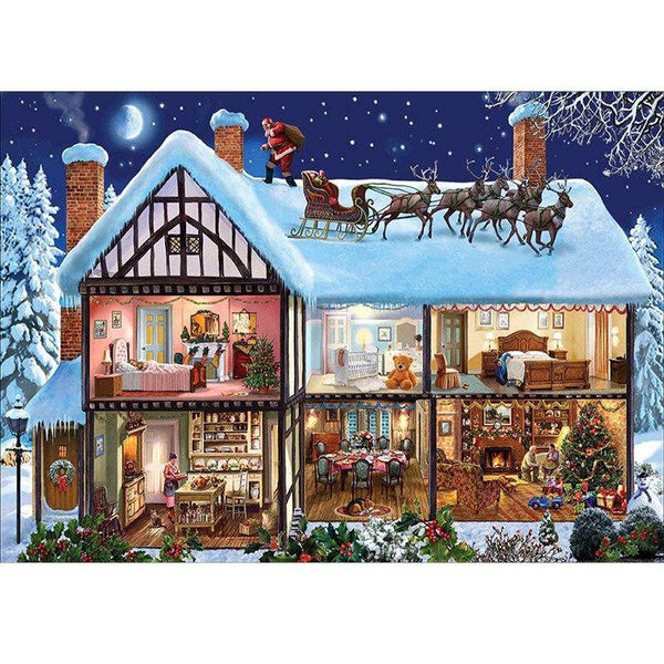 Beautiful House and Santa Diamond Painting Diamond Art Kit