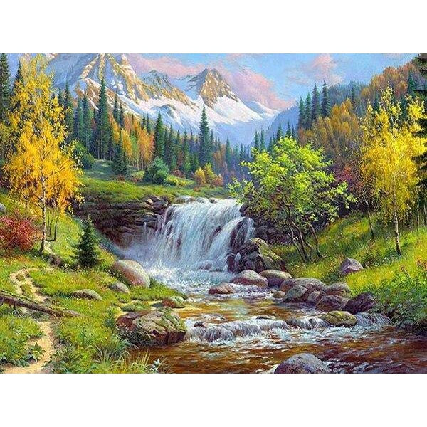 Beautiful Ice Mountain Waterfall Diamond Painting Diamond Art Kit