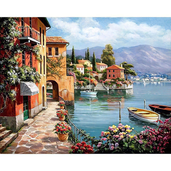 Beautiful View Of The Harbor Diamond Painting Diamond Art Kit