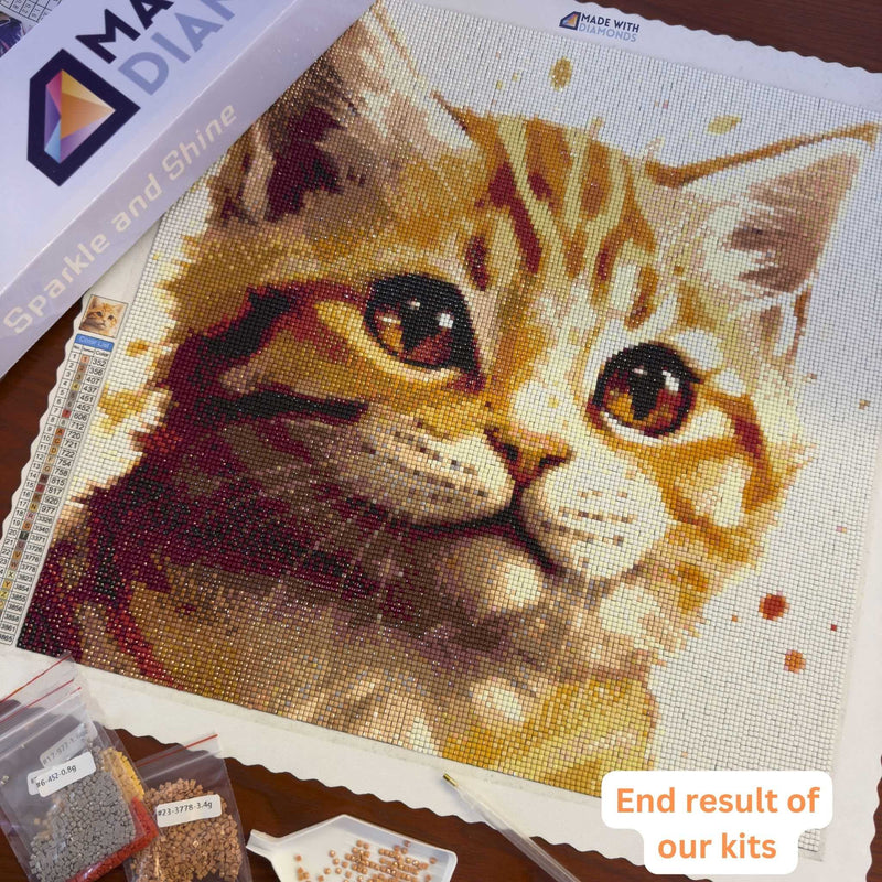 Brilliant Cat Diamond Painting End Result Cat
