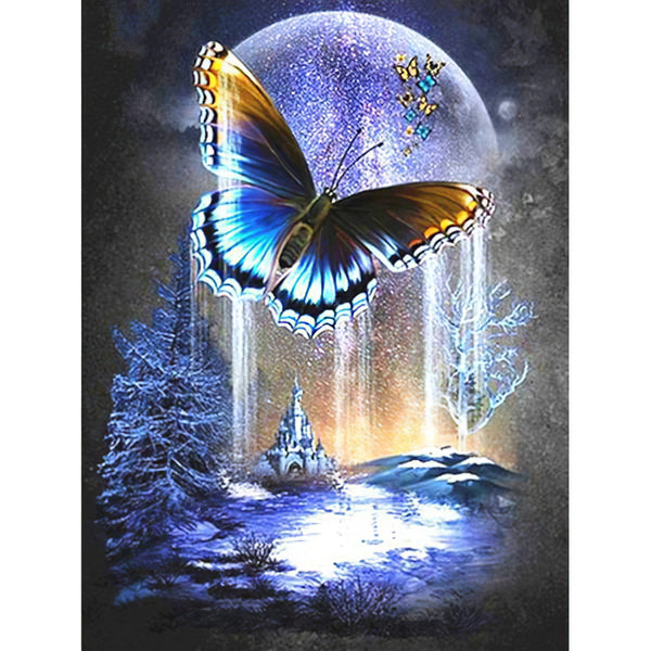 Butterfly And Moon Diamond Painting Diamond Art Kit