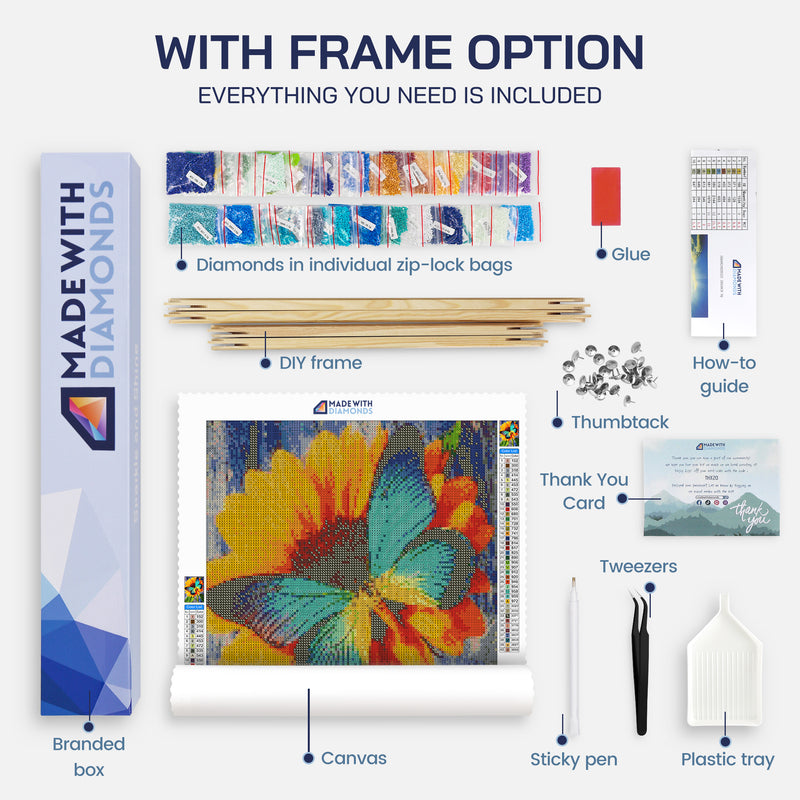 Sun and Surrounding Planet Diamond Painting Kit With Frame Option