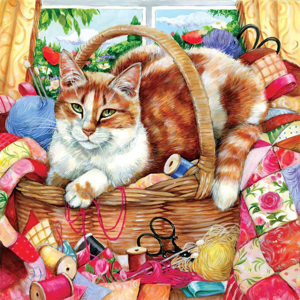 Cat In Basket Diamond Painting Diamond Art Kit