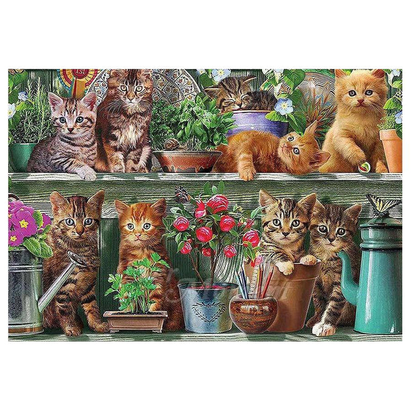 Cats With Potted Plants Diamond Painting Diamond Art Kit