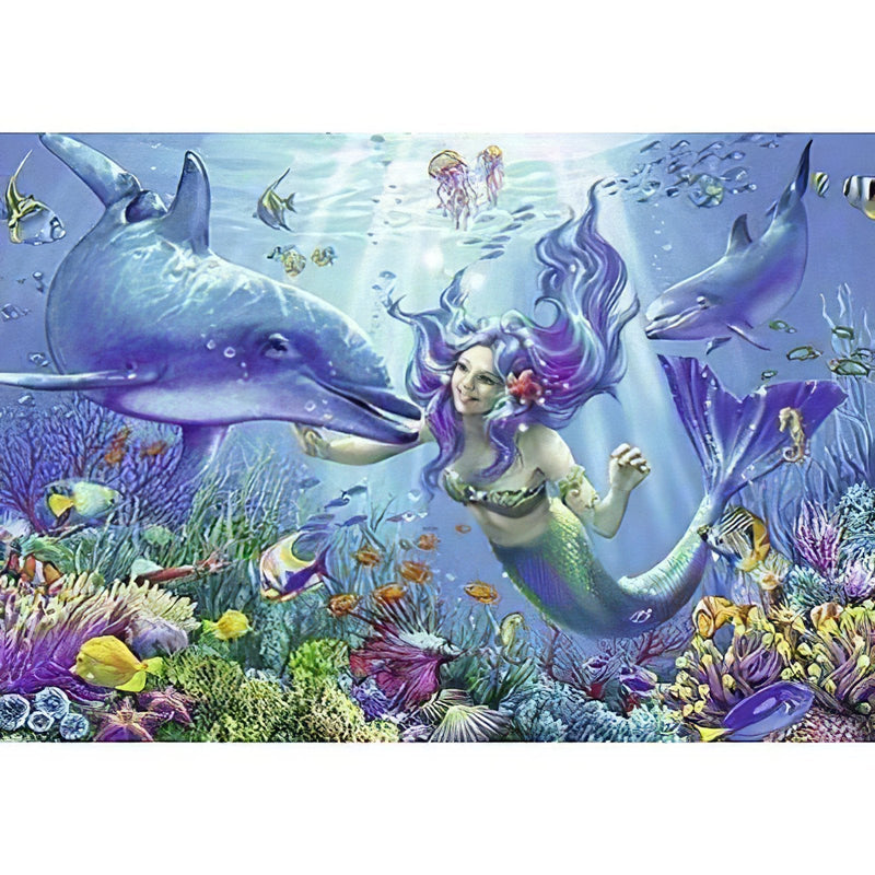 Dolphin And Mermaid Diamond Painting Diamond Art Kit