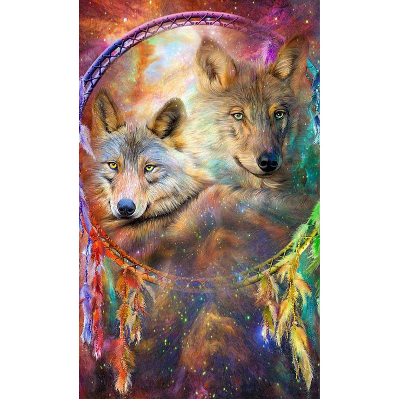 Dream Catcher Feathers Wolf Diamond Painting Diamond Art Kit