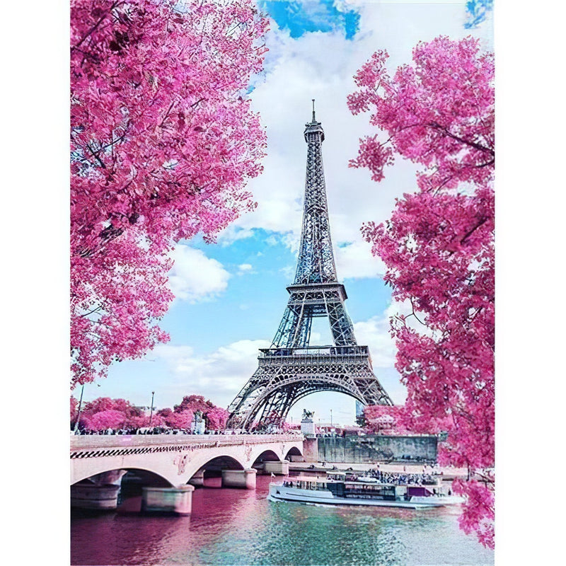 Eiffel Tower And Roses Diamond Painting Diamond Art Kit