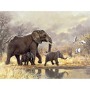 Elephant Family Moving Diamond Painting Diamond Art Kit