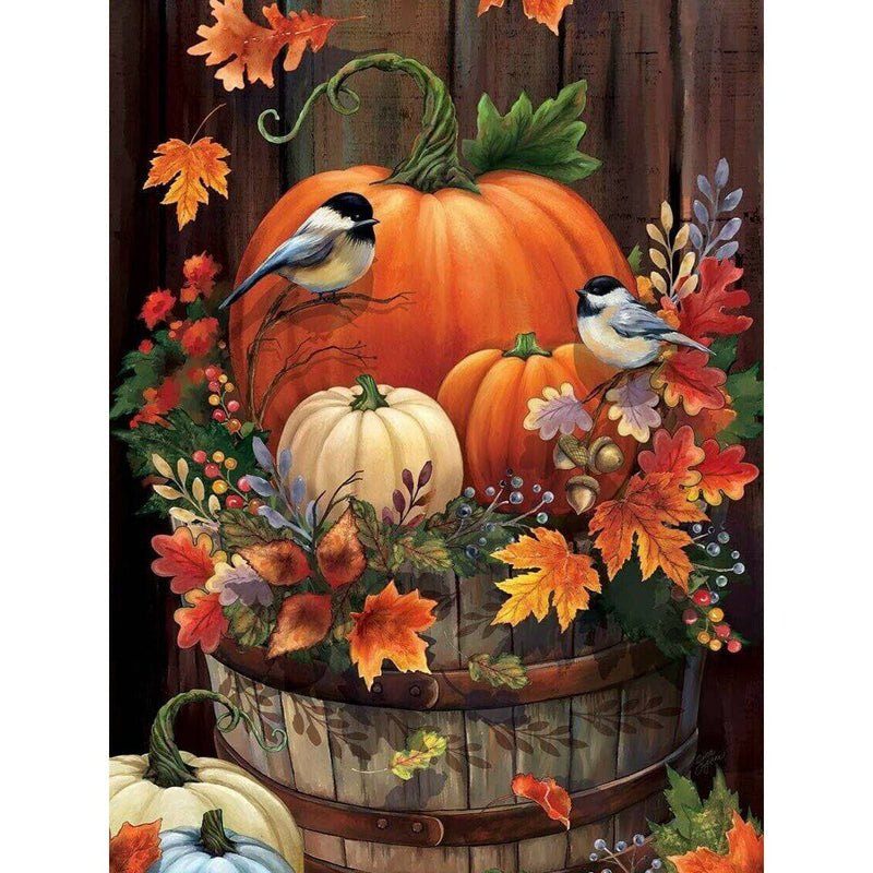 Halloween Pumpkin and Birds Diamond Painting Diamond Art Kit