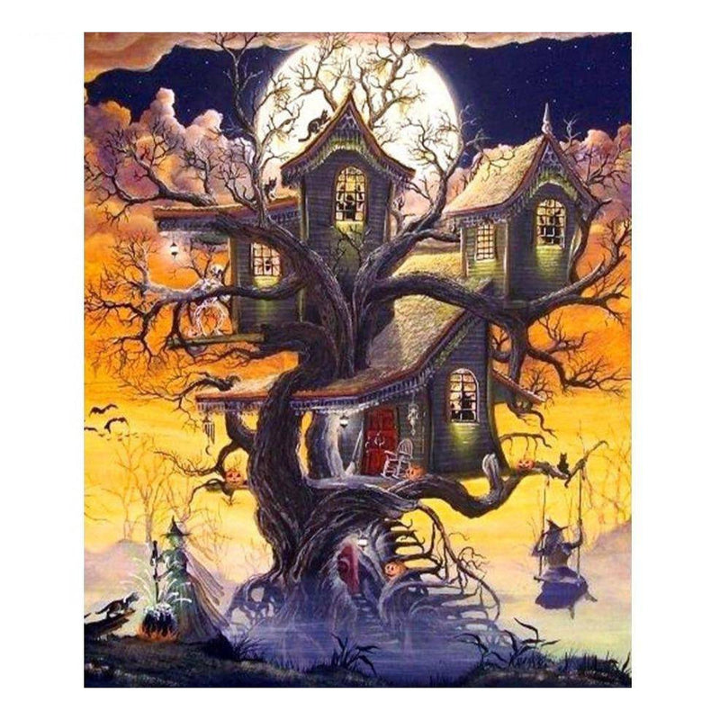 Halloween Tree House Diamond Painting Diamond Art Kit