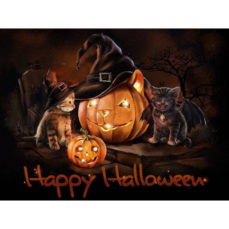 Happy Halloween Cats Diamond Painting Diamond Art Kit