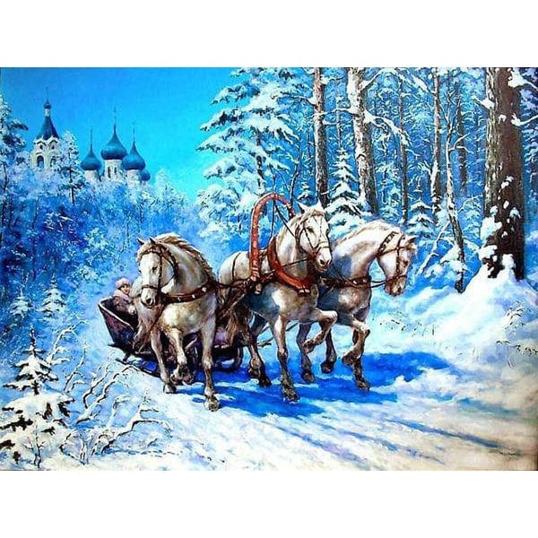 Horse Carriage Diamond Painting Diamond Art Kit