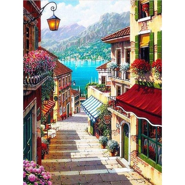 Houses On Hill Diamond Painting Diamond Art Kit