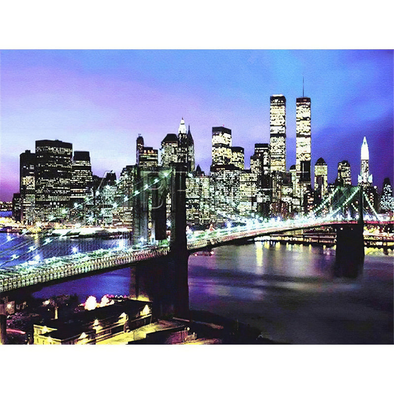 Night City Bridge Diamond Painting Diamond Art Kit