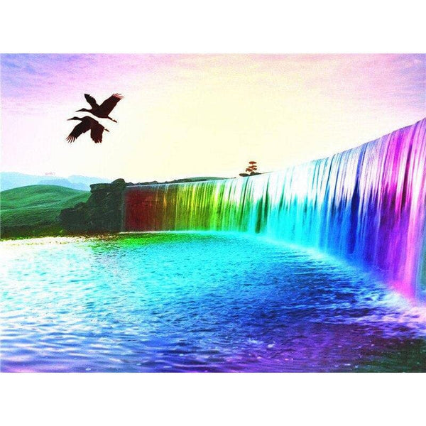 Rainbow Waterfall Diamond Painting Diamond Art Kit