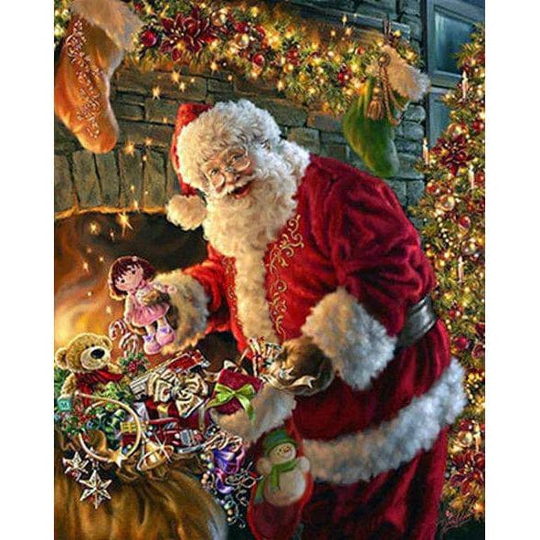 Santa With Lots of Gifts Diamond Painting Diamond Art Kit