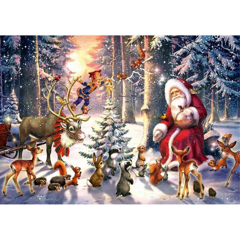 Santa's Pets Diamond Painting Diamond Art Kit