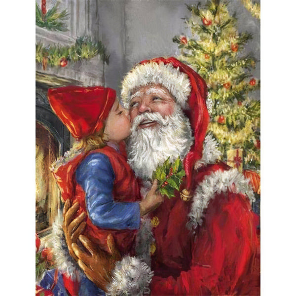 Small Boy With Santa Diamond Painting Diamond Art Kit