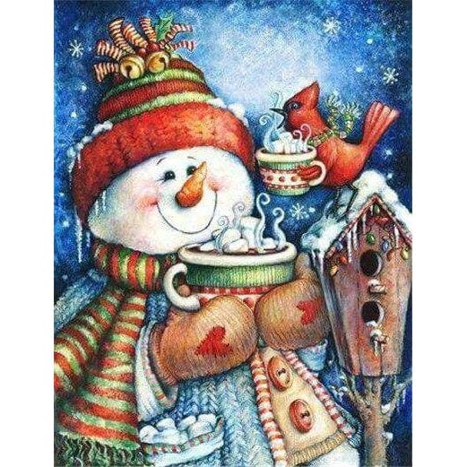 Snowman and Birds House Diamond Painting Diamond Art Kit