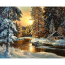 Sunrise Over A Snowy Landscape Diamond Painting Diamond Art Kit