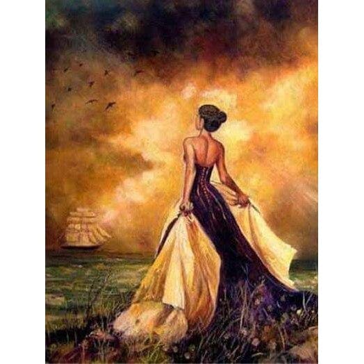 The Woman and the Ocean Diamond Painting Diamond Art Kit