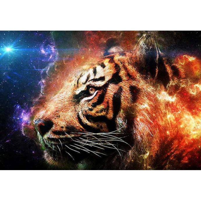 Tiger Space Galaxy Light Out Space Diamond Painting Diamond Art Kit