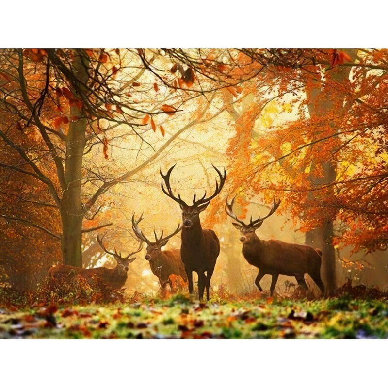 Trees And Deer Diamond Painting Diamond Art Kit