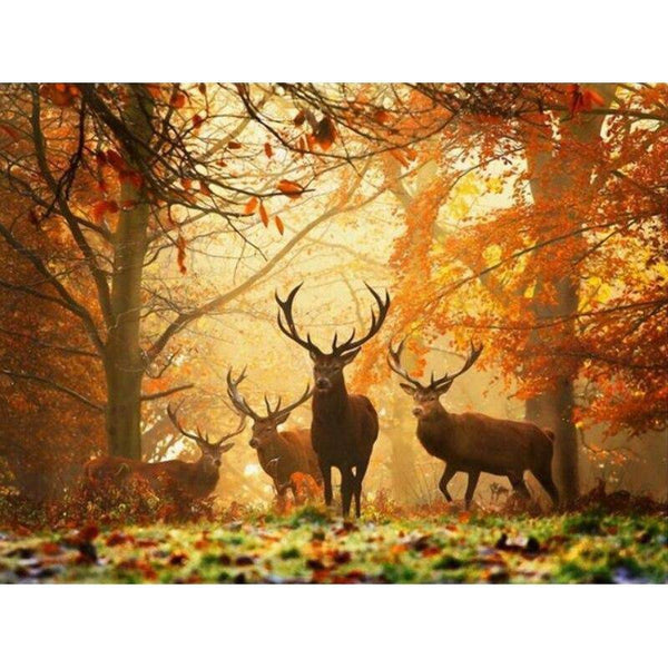 Trees and Deers Diamond Painting Diamond Art Kit