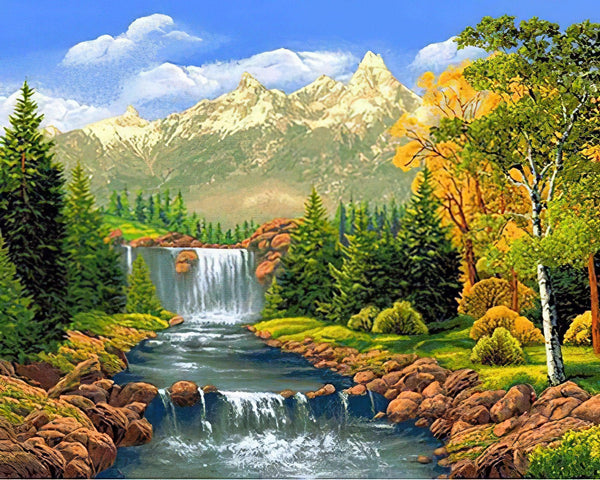 View On Waterfall Diamond Painting Diamond Art Kit