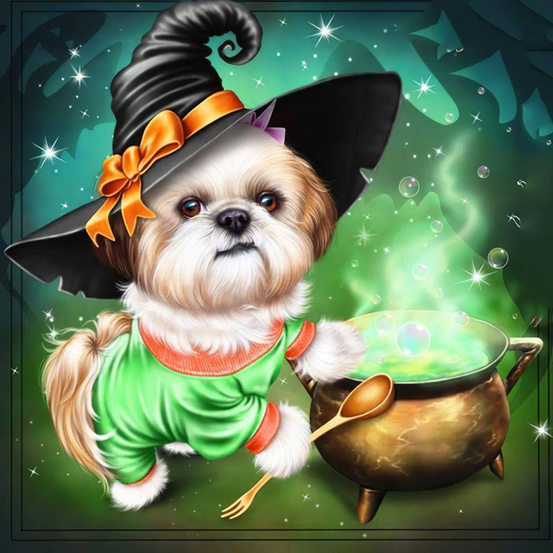 Witch'S Dog Diamond Painting Diamond Art Kit